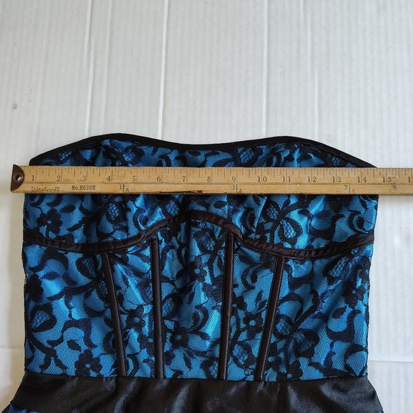 Jessica McClintock Gunne Sax Lace Corset Taffeta Chiffone Dress Size S Tag Sz 5 - Picture 12 of 16